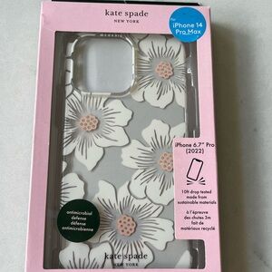 kate spade White Floral iPhone 14 Pro Max Case with Pink Centers